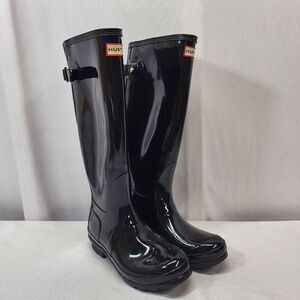 Hunter Original Tall Gloss Rubber Rain Boots Women's US 6